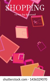 Shopping bags, packages, shopping, business, vector background.
