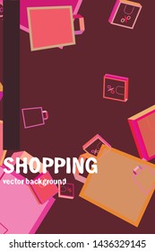 Shopping bags, packages, shopping, business, vector background.