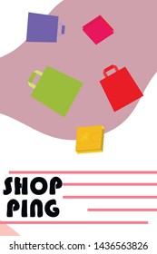 Shopping bags, packages, shopping, business, vector background.