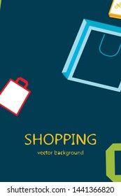 Shopping bags, packages, shopping, business, vector background.