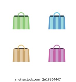 shopping bags paper bag gift shopper symbol sign icon cart vector illustration