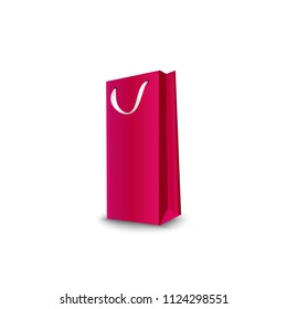 Shopping Bags paper, set. Place for logo insertion, branding, mockups Vector illustration