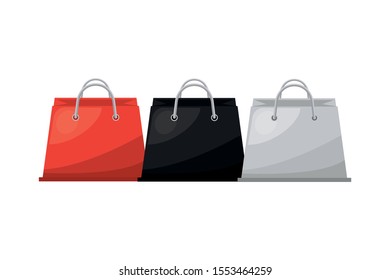 shopping bags papers marketing icon vector illustration design