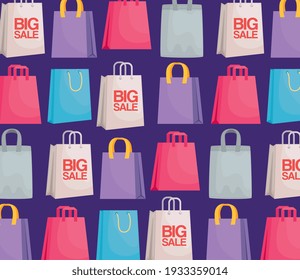 Shopping Bags Pattern Set Icons