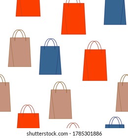 Shopping bags pattern vector illustration cartoon flat design modern style 
