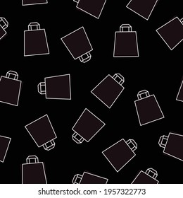 Shopping bags Pattern. Vector seamless pattern or wallpaper with shopping bags