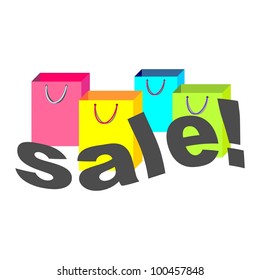Shopping bags with Sale text in front (vector version)