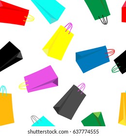 Shopping Bags Seamless pattern.