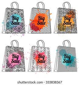 Shopping bags. Set. Big Sale