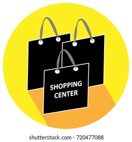 Shopping bags symbol isolated on white background. Vector illustration.
