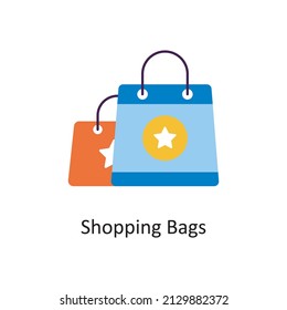 Shopping Bags vector Flat Icon Design illustration. Discounts And Loyalty Programs Symbol on White background EPS 10 File