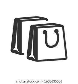 Shopping bags vector icon. Editable symbol illustration.