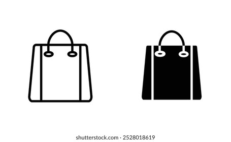 Shopping Bags vector icon set in black and white color.