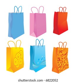 Bolsas de compras. Ilustración vectorial.