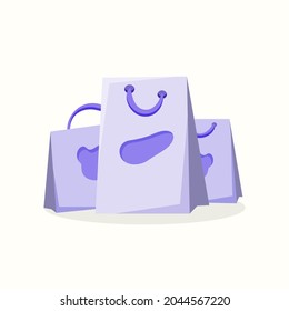 Shopping bags. Vector illustration in flat style