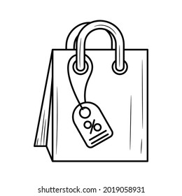 Shopping bags vector illustration with simple hand drawn sketching style 