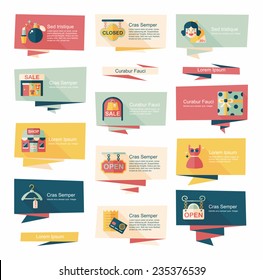 shopping banner flat design background set, eps10