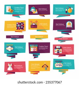 shopping banner flat design background set, eps10