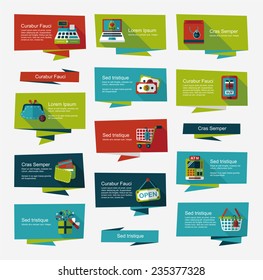 shopping banner flat design background set, eps10