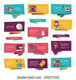 shopping banner flat design background set, eps10