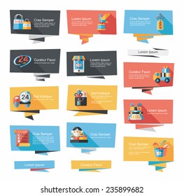 shopping banner flat design background set, eps10