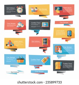 shopping banner flat design background set, eps10