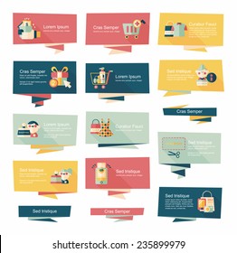 shopping banner flat design background set, eps10