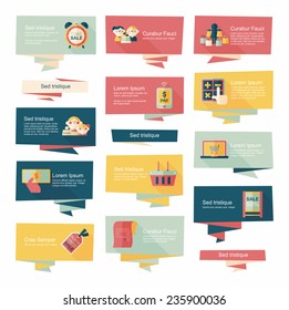 shopping banner flat design background set, eps10
