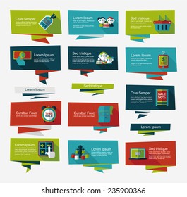 shopping banner flat design background set, eps10