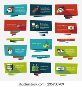 shopping banner flat design background set, eps10