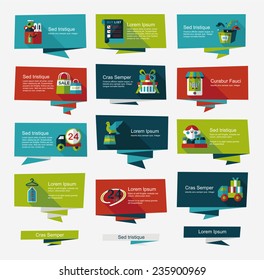 shopping banner flat design background set, eps10