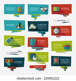 shopping banner flat design background set, eps10