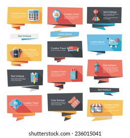 shopping banner flat design background set, eps10