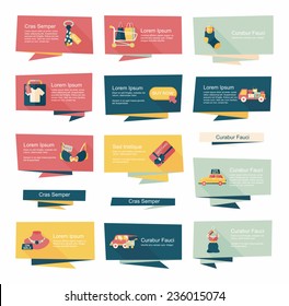 shopping banner flat design background set, eps10