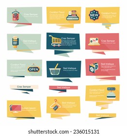 shopping banner flat design background set, eps10