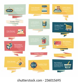 shopping banner flat design background set, eps10