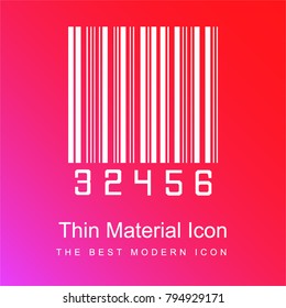 Shopping barcode red and pink gradient material white icon minimal design