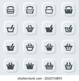 Juego de iconos de la cesta de compras para sitios web e interfaz de usuario