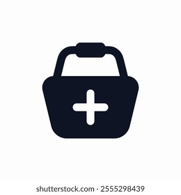shopping basket add plus create e commerce icon sign vector