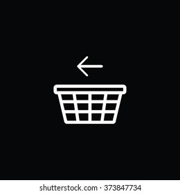 Shopping Basket With Arrow Thin Line Single Icon