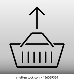 Shopping Basket With Up Arrow Vector Icon Illustration