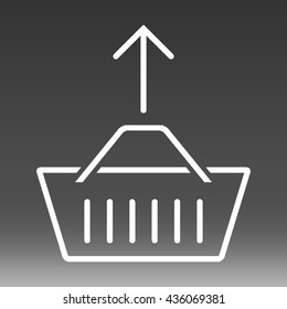 Shopping Basket With Up Arrow Vector Icon Illustration 