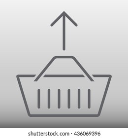 Shopping Basket With Up Arrow Vector Icon Illustration