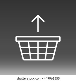 Shopping Basket With Up Arrow Vector Icon Illustration