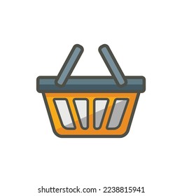 shopping basket bag icon of color style design vector template