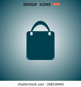 Shopping basket, bag. icon. vector design