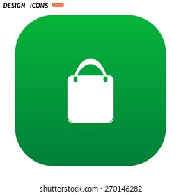 Shopping basket, bag. icon. vector design