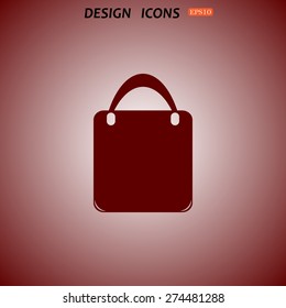 Shopping basket, bag. icon. vector design