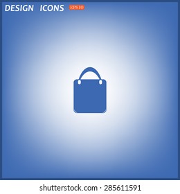 Shopping basket, bag. icon. vector design