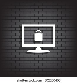 Shopping basket, bag. icon. vector design